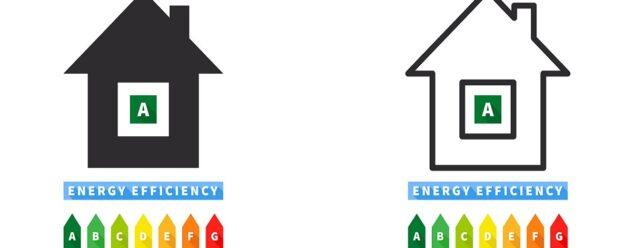 Échelle d'efficacité énergétique des maisons. Tableau de l'efficacité énergétique et de l'évaluation.